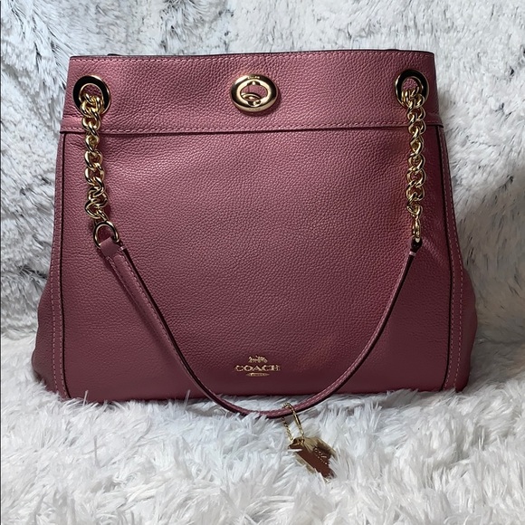 Coach purse bag NEW Pebbled leather EDIE turn-lock - Picture 2 of 12